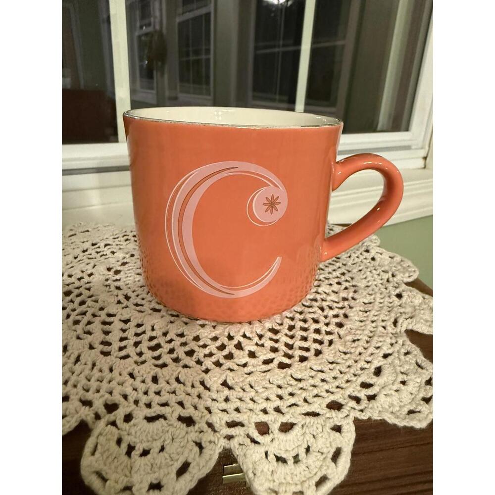 OpalHouse Coffee Mug Cup Peach Pink Monogram Initial C